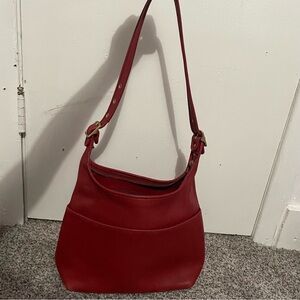 Vintage Red Coach Legacy Hobo Shoulder Bag # 9058